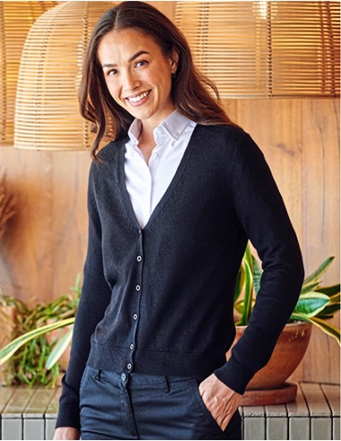H-H726-Ladies Lightweight V-Neck Short Cardigan
